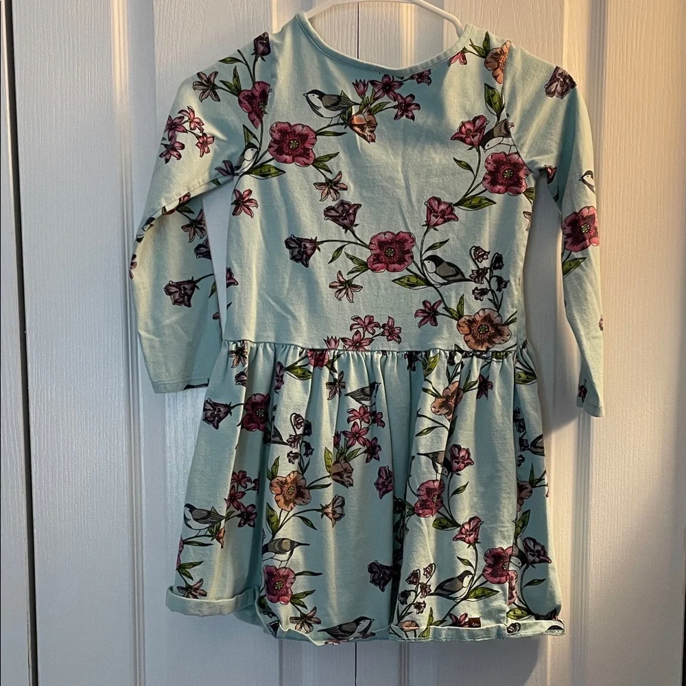 Tea Collection Floral Kids Dress in Light Blue